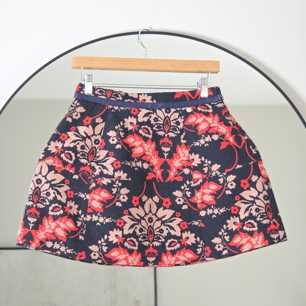 Liu-Jo Jacquard Floral Structured Mini Skirt, Size 4